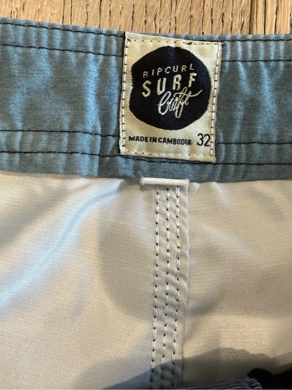 Rip Curl Surf Craft Striped Board Shorts Men's Size 32 Blue Gray Swim Trunks